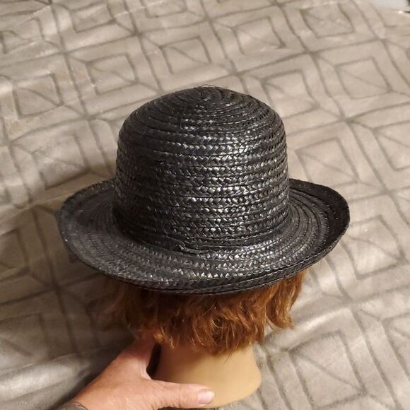Black Woven Women's Hat River Island Black Straw Hat. Adult size. - Picture 4 of 9